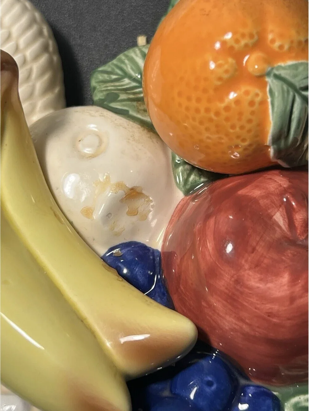 Vintage 1960s Set Of 2 Ceramic Duck Fruit Wall Plaques Decor, 10x8”